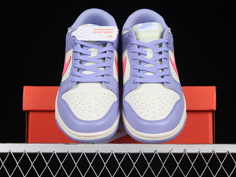 All categories Nk SB Dunk series Nk SB Dunk Low low-top sneakers N version Nk SB Dunk Low white, blue and pink color SB smashed backboard fashion casual sneakers DD1503-500